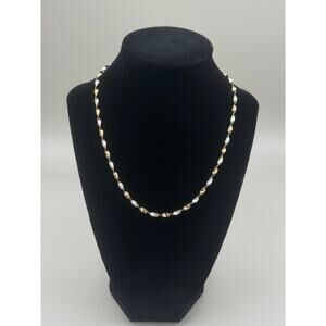 Vintage Karizia Spa Italy KA 1772 925 Gold Twisted Herringbone Necklace